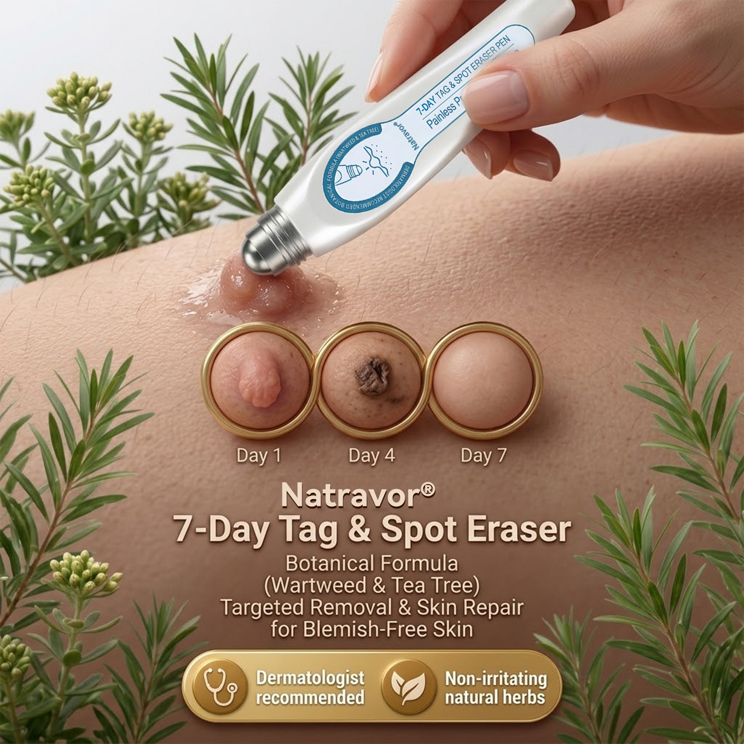 Natravor®💎 7-Day Skin Tag & Spot Eraser (Pain-Free, No-Scars Rollerball)